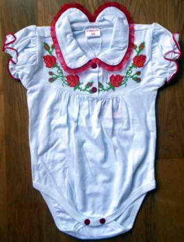CD068_03 Embroidered Baby Body for Girls Size 68