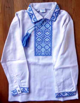 CX110_01 Ukrainian embroidered Boy‘s Shirt Size 110