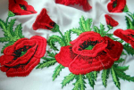 CD134_01 Ukrainian embroidered blouse poppy Size 134